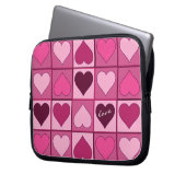 Romantisches grafisches Rosa hört auf und ab Laptopschutzhülle (Vorderseite Links)