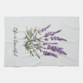 Romantisches graues Lila Lavendel-Brautparty Geschirrtuch (Horizontal)