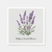 Romantisches graues Lila Lavendel-Brautparty Serviette (Vorderseite)