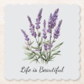 Romantisches graues Lila Lavendel-Brautparty Untersetzer (Vorderseite)