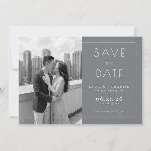 Romantisches graues minimalistisches Foto Save The Date