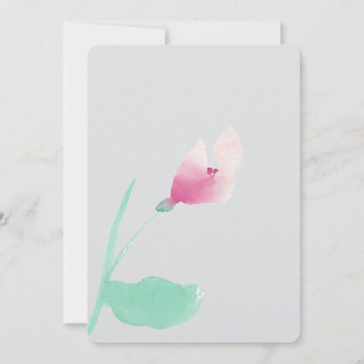 Romantisches graurosa Brautparty Einladung (Rückseite)