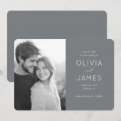 Romantisches Graustufenfoto Save The Date (Vorne/Hinten)