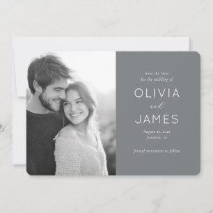 Romantisches Graustufenfoto Save The Date