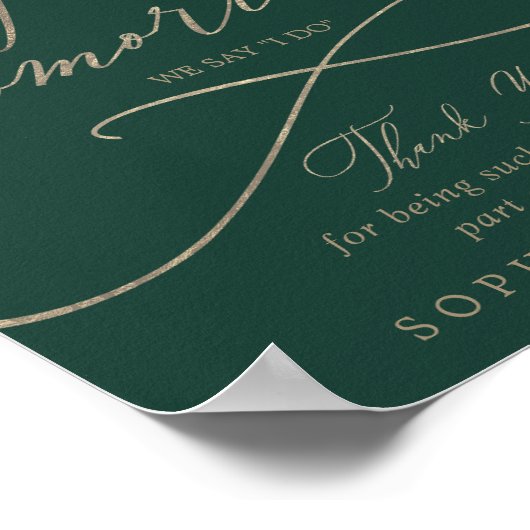 Romantisches Green Gold Morgen ich mache Probe Din Poster (Ecke)