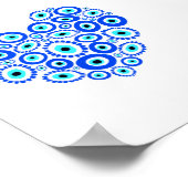 Romantisches Griechisches Augensymbolisches Herz Poster (Ecke)