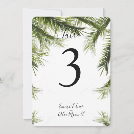 Romantisches Grün| Tischnummern (Vorderseite)