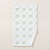 Romantisches Grün, Weiß Chic Blumenmuster Bath to Badhandtuch Set (Handtuch)