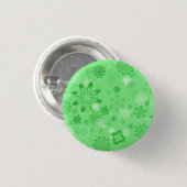 Romantisches grünes Blumenmuster Button (Vorne & Hinten)