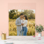 Romantisches grünes Foto Acrylschild (Hochzeit)