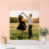 Romantisches grünes Foto Acrylschild (Hochzeit)
