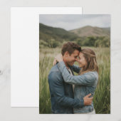 Romantisches grünes Jeans-Foto Einladung (Vorne/Hinten)