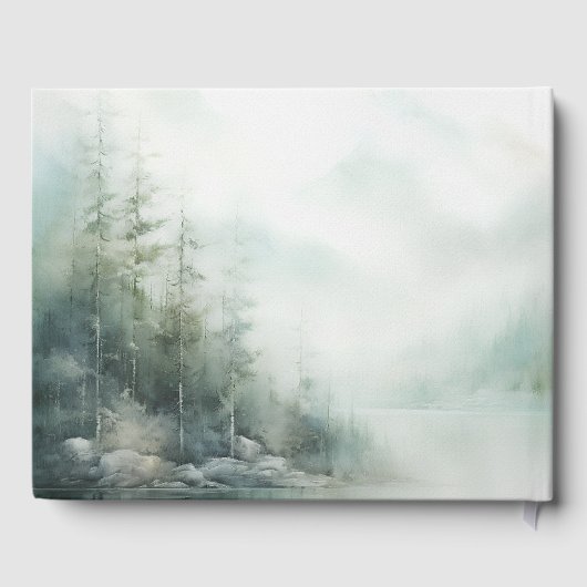 Romantisches grünes Wald Hochzeitsbuch Gästebuch (Rückseite)