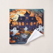 Romantisches Halloween-Ghosts Festival Badhandtuch Set (Waschlappen)