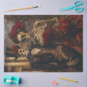 Romantisches Halloween Skeleton Couple Decoupage Seidenpapier (Basteln)