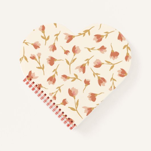 Romantisches handgemaltes Notizbuch mit geblümter (Vorderseite)