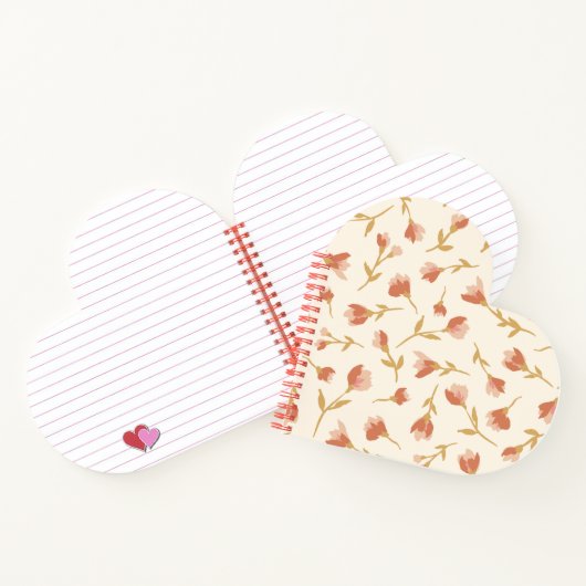 Romantisches handgemaltes Notizbuch mit geblümter  (Innenseite)