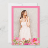 Romantisches handgestrichenes Rosa Foto Süß 16 Einladung (Rückseite)