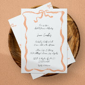 Romantisches handGezeichnet Ribbon-Rahmen-Brautpar Einladung