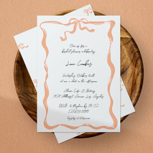 Romantisches handGezeichnet Ribbon-Rahmen-Brautpar Einladung