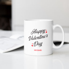 Romantisches Happy Valentine's Day Red Hearts Eleg Kaffeetasse