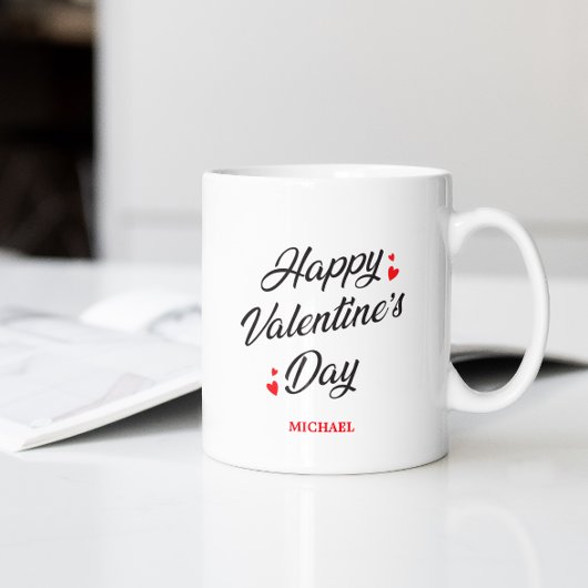 Romantisches Happy Valentine's Day Red Hearts Eleg Kaffeetasse