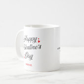Romantisches Happy Valentine's Day Red Hearts Eleg Kaffeetasse (Vorderseite Links)