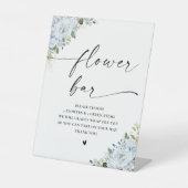 Romantisches hellblaues florales Blumenbar-Schild Sockelschild (Vorderseite)