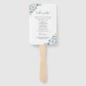 Romantisches hellblaues florales Hochzeitsprogramm Fächer (Rückseite)