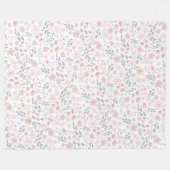 Romantisches hellrosa, zartes, florales Muster Fem Fleecedecke (Vorderseite (Horizontal))