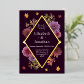 Romantisches Herbstfest Dahlia Probe Abendessen Folieneinladung (Stehend vorne)