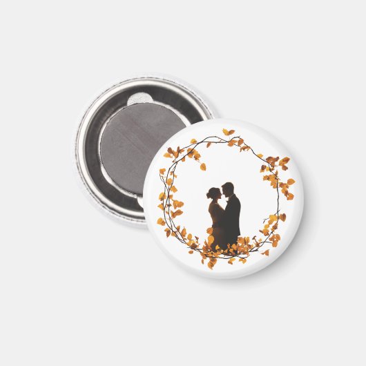 Romantisches Herbsthochzeitmagazin - Rustikaler Fa Magnet (Vorderseite/Rückseite)