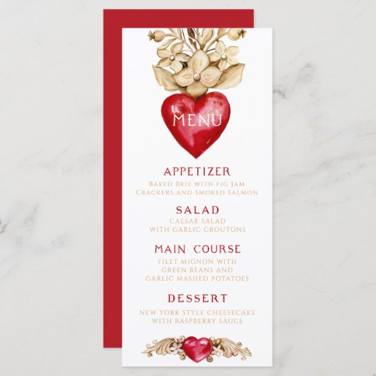Romantisches Herz | Abendmenü (Vorne/Hinten)
