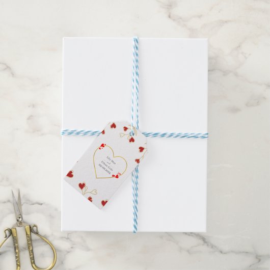 Romantisches Herz Blumen Geschenkanhänger (Mit Garn)