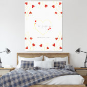 Romantisches Herz Blumenmuster Leinwanddruck (Insitu (Schlafzimmer))