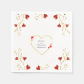 Romantisches Herz Blumenmuster Serviette (Vorderseite)