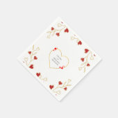 Romantisches Herz Blumenmuster Serviette (Ecke)