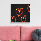 Romantisches Herz Bokeh Licht-warme Glühfotografie Leinwanddruck (Insitu (Wohnzimmer))