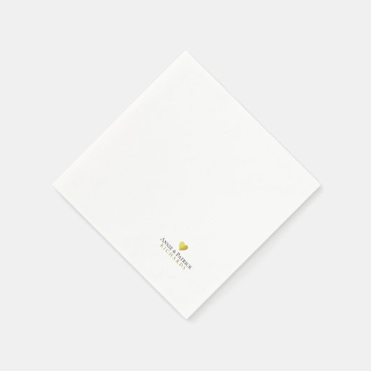 Romantisches Herz der Liebe Ehefrau & Ehemann Name Serviette (Ecke)