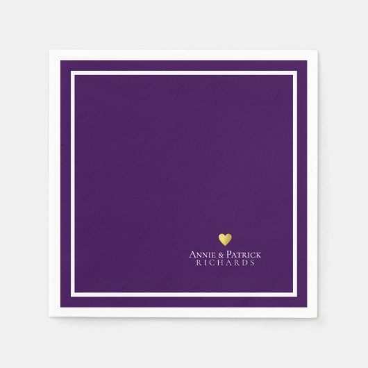 Romantisches Herz der Liebe Ehefrau & Ehemann Name Serviette (Vorderseite)