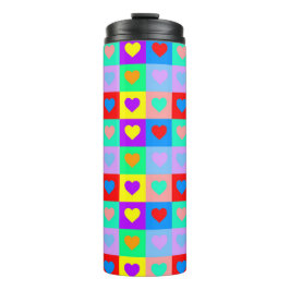 Romantisches Herz - Farbenfrohe Muster Pop Art Thermosbecher
