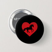 Romantisches Herz Gestreiftes Pferd Reittier Lover Button (Vorne & Hinten)