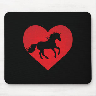 Romantisches Herz Gestreiftes Pferd Reittier Lover Mousepad