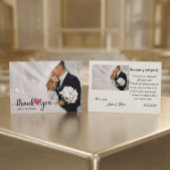 Romantisches Herz-Hochzeitsfoto Dankeskarte