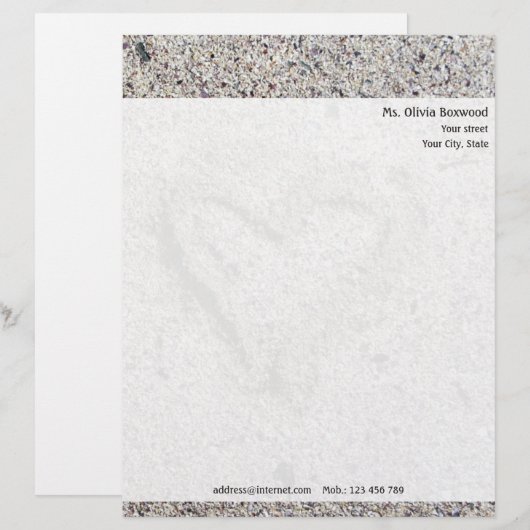 Romantisches Herz im Sand mit Rücksendeadresse Briefkopf (Vorne/Hinten)