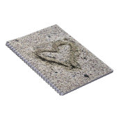 Romantisches Herz im Sand Notizblock (Rechte Seite)