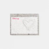 Romantisches Herz in Sand mit eigenem Text Post-it Klebezettel (Vorderseite)