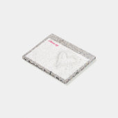 Romantisches Herz in Sand mit eigenem Text Post-it Klebezettel (angewinkelt)