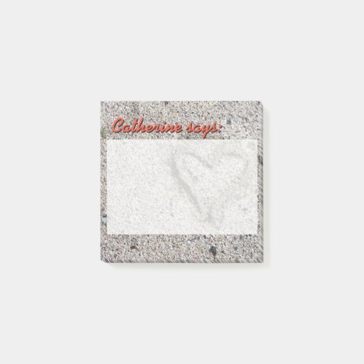 Romantisches Herz in Sand mit eigenem Text Post-it Klebezettel (Vorderseite)