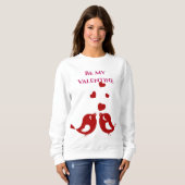 Romantisches Herz ist meine Valentine Love Birds Sweatshirt (Vorne ganz)